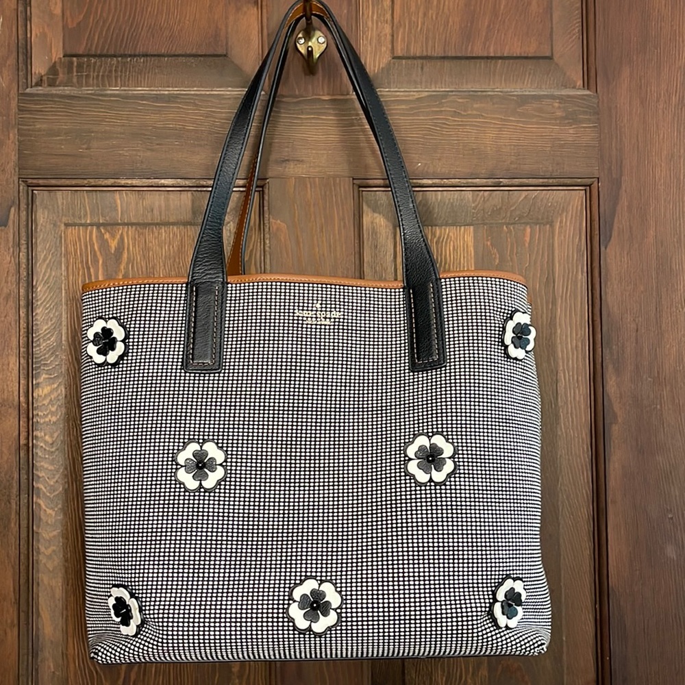 Kate Spade Black and White Flower Bag